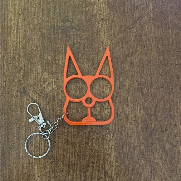 Accessories - Orange Cat-Shaped Self Defense Keychain-5 Available in Orange